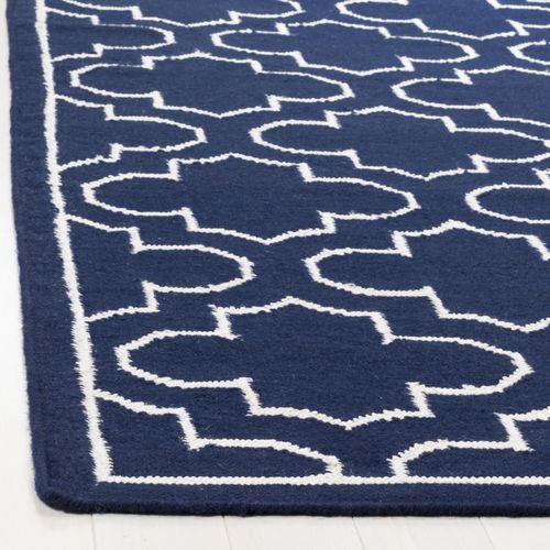 Tapis Dhurrie 122 X 183 Cm Contemporain Lennox Bleu