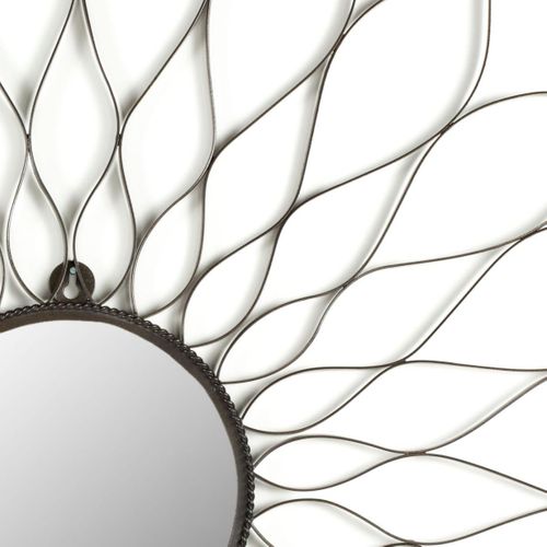 Miroir Santina Noir Fer/verre/bois 89 X 1 X 89 Cm