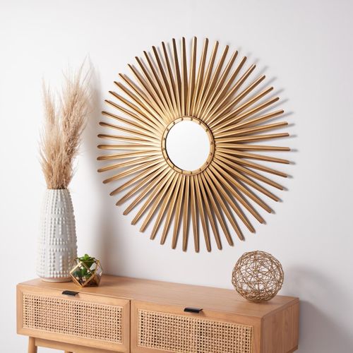 Miroir Alexandra Or Fer/verre/bois 85 X 3 X 85 Cm