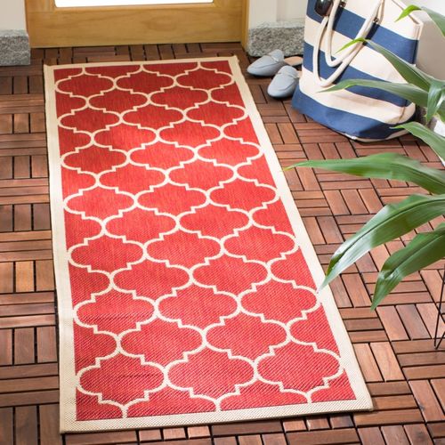 Tapis Cour 79 X 152 Cm Treillis Arista Rouge
