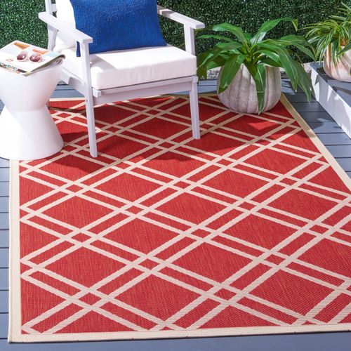 Tapis Cour 160 X 231 Cm Treillis Thalia Rouge