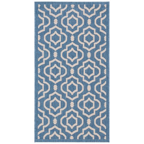 Tapis Cour 122 X 170 Cm Treillis Mykonos Bleu