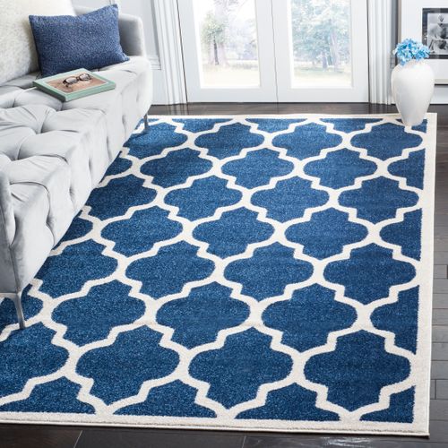 Tapis Amherst 200 X 300 Cm Treillis Derby Bleu