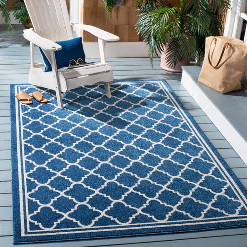 Tapis Amherst 236 X 305 Cm Treillis Marocain Aldona Bleu