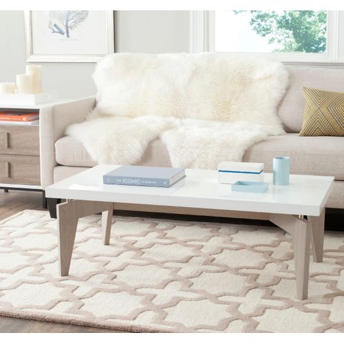 Tables Basses Vergie Gris/blanc Bois Embouti 109 X 59 X 38 Cm