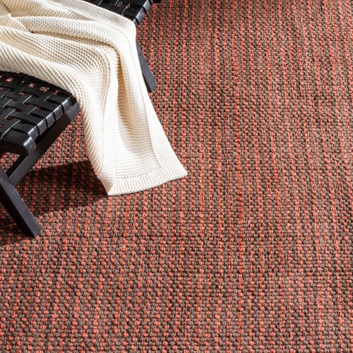 Tapis Fibre Naturelle 91 X 152 Cm Contemporain Rylan Marron / Rouille