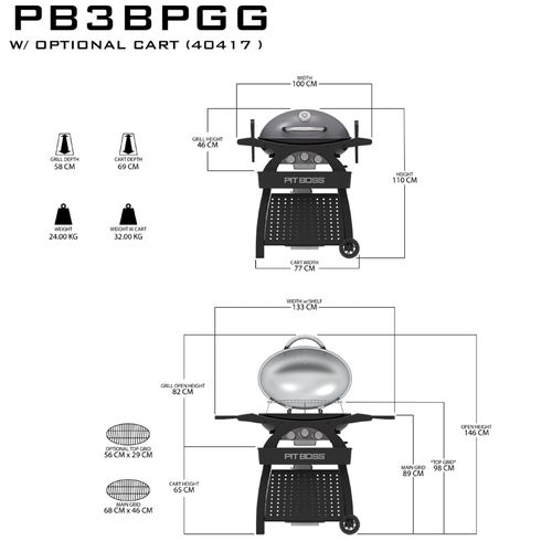 Barbecue à Gaz Portable Pit Boss Sportsman 3