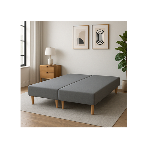 Lot De 2 Sommiers Tapissiers Gris 70x190 – Ensemble 140x190 – Fabrication Française Artisanale