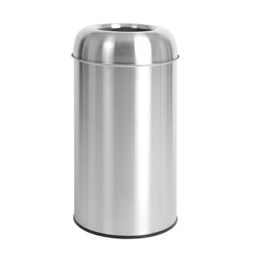 Poubelle Dôme Inox Ouverte 40 Litres -