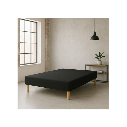 Sommier Tapissier Noir 120x190 – Fabrication Française Artisanale