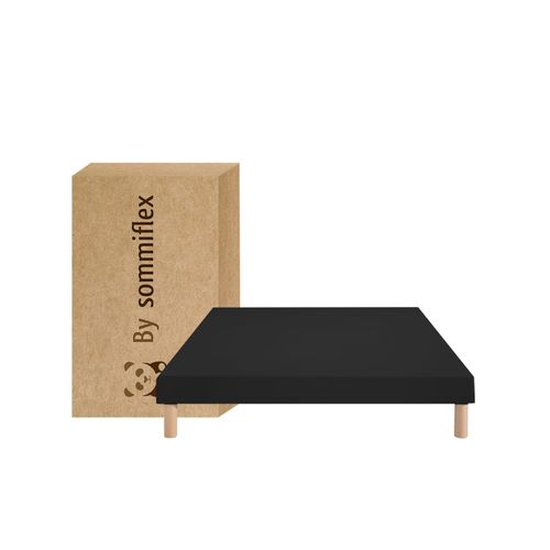 Sommier Tapissier Noir 120x190 – Fabrication Française Artisanale