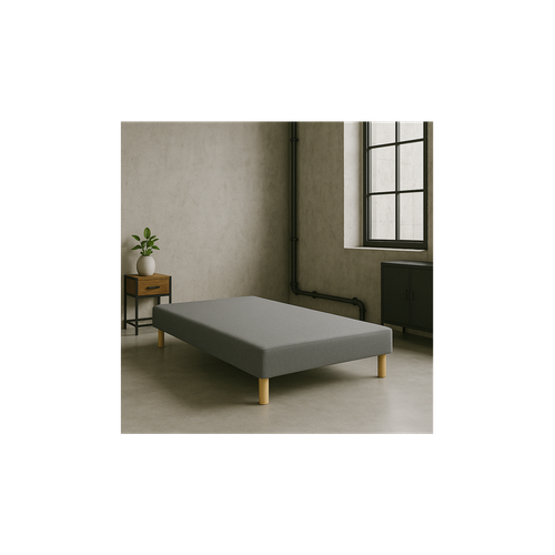 Sommier Tapissier Gris 130x190 Cm Fabrication Française Artisanale Pieds s Hauteur Avec Pie
