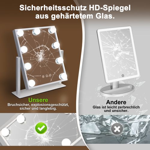 Miroir De Maquillage Avec Éclairage LED - Rotatif à 360°, 3 Modes, Luminosité Ajustable