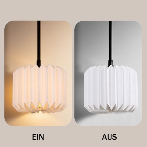 Suspension Vintage à 3 Lumières – Abat-jour En Papier (sans Ampoule)