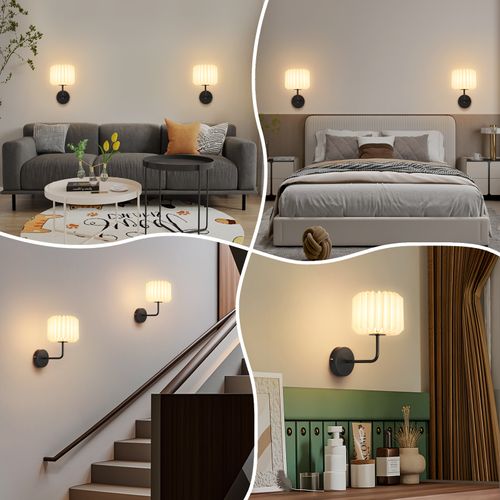 Luminaire Mural Vintage - Applique Pour Couloir Ou Escalier Avec Abat-jour En Papier (sans Ampoule)