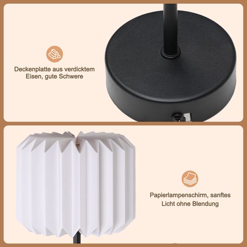 Luminaire Mural Vintage - Applique Pour Couloir Ou Escalier Avec Abat-jour En Papier (sans Ampoule)