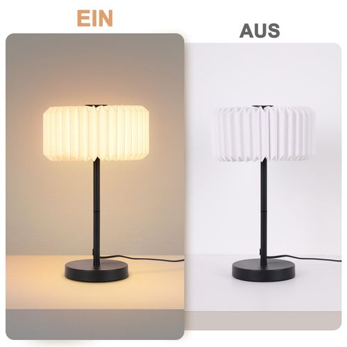 Lampe De Chevet Vintage Blanche – Abat-jour En Papier Pour Salon (ampoule Non Incluse)