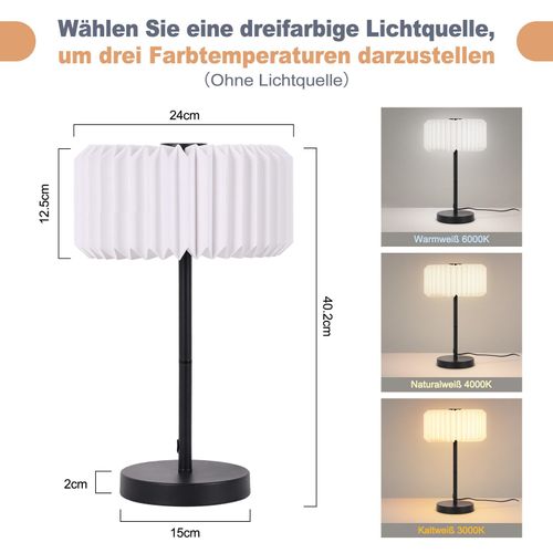 Lampe De Chevet Vintage Blanche – Abat-jour En Papier Pour Salon (ampoule Non Incluse)