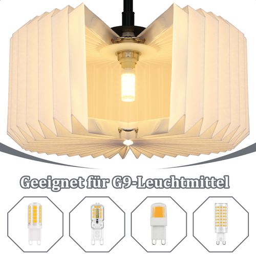 Suspension Vintage - Abat-jour Papier Blanc 1 Lumière (sans Ampoule)