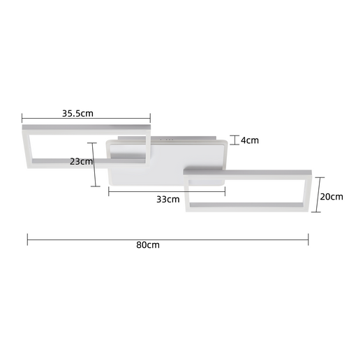 Plafonnier LED Moderne 80 Cm - Blanc, Dimmable, Télécommande (63w)