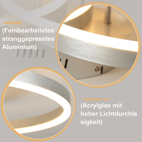 Plafonnier LED Design Moderne - Ø82 Cm - Dimmable - Télécommande - Doré - 74w