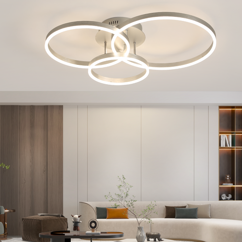 Plafonnier LED Design Moderne - Ø82 Cm - Dimmable - Télécommande - Doré - 74w
