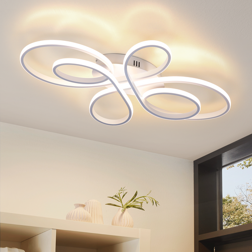 Plafonnier LED Design Moderne - Ø40 Cm - Blanc - 30w - Lumière Chaude (3000k)