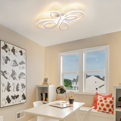 Plafonnier LED Design Moderne - Ø40 Cm - Blanc - 30w - Lumière Chaude (3000k)