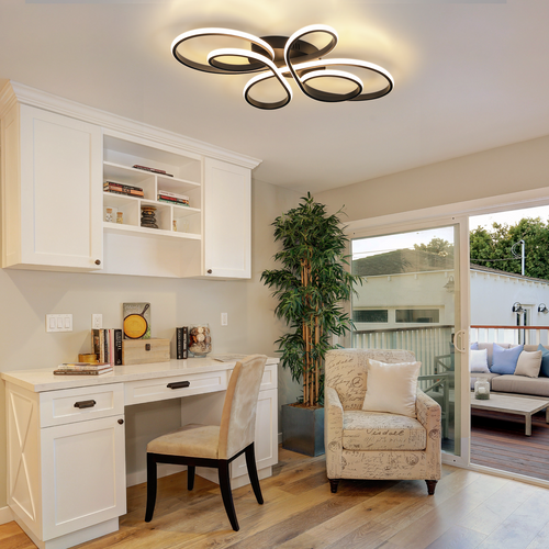 Plafonnier LED Moderne - Noir - Ø40cm - 30w - 3000k (blanc Chaud)