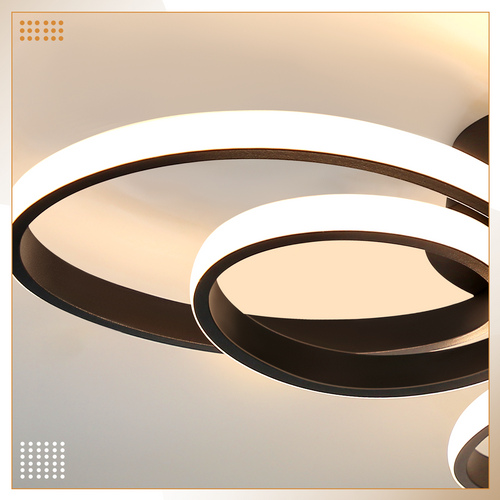 Plafonnier LED Moderne - Noir - Ø40cm - 30w - 3000k (blanc Chaud)