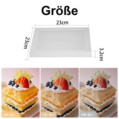 Plafonnier LED De Plafond - Lot De 3 Plates Rectangulaires 18w (23x23 Cm) - 4000k - Ip44 - Moderne