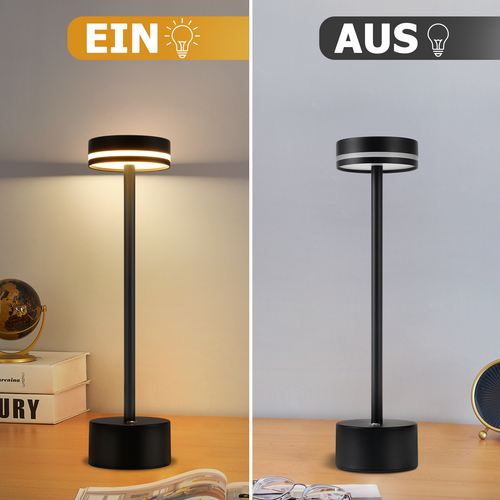 lampe de table LED Lot de 2 Lampe de chevet noire H.32 cm