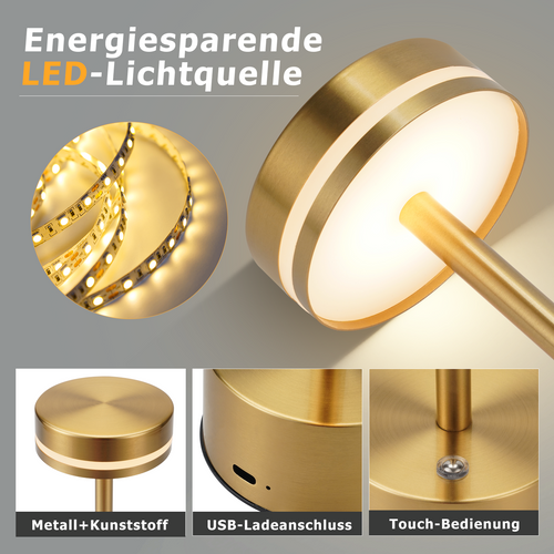 Lampe à Poser Doré H.32cm 2 Pièces