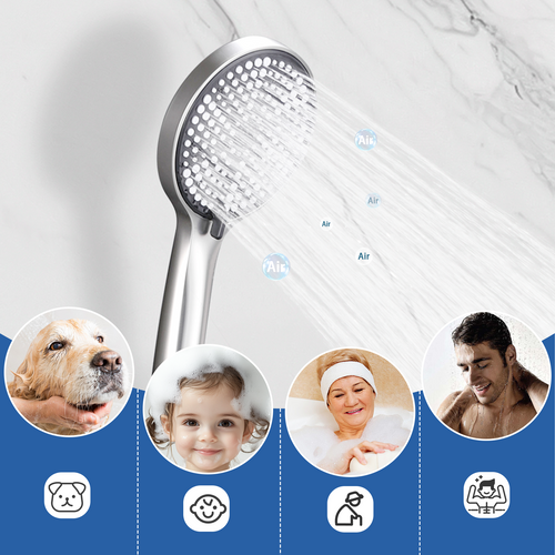 Robinet Mitigeur Pivotant Rond Douchette Manuelle - Nickel Kit De Douche