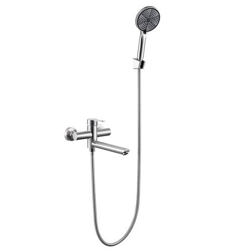 Robinet Mitigeur Pivotant Rond Douchette Manuelle - Nickel Kit De Douche