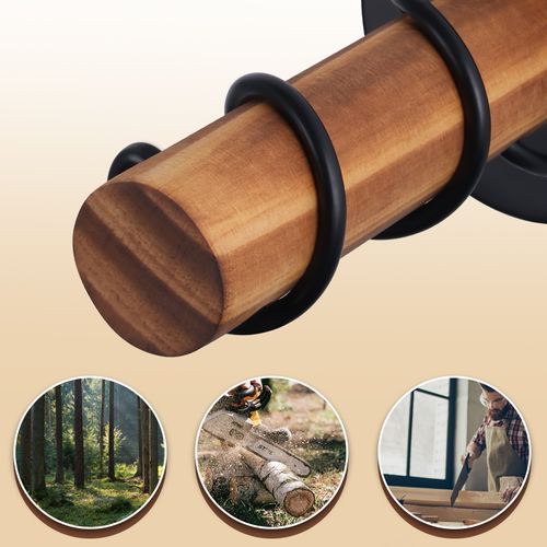 Applique Murale En Bois Noir E27 Industriel - Sans Ampoule