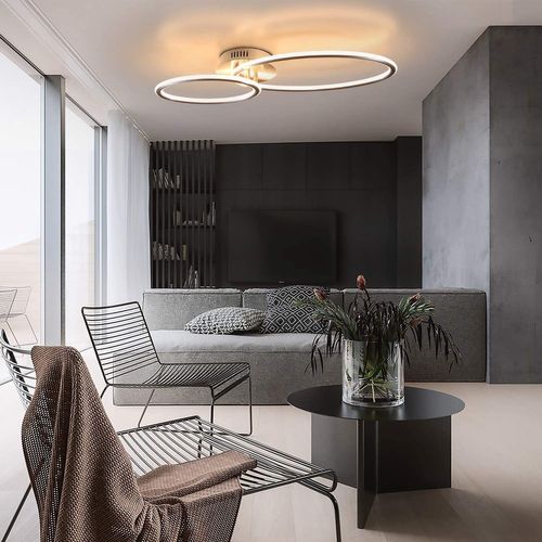 Plafonnier LED Design Moderne Avec Anneaux Lumière Blanche Chaude 3000k 29w 62,5 Cm
