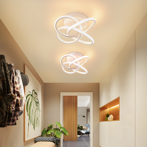 Plafonnier LED Pour Chambre à Coucher - 28 W, 3 000 K, Blanc Chaud, Lampe De Couloir, Blanc
