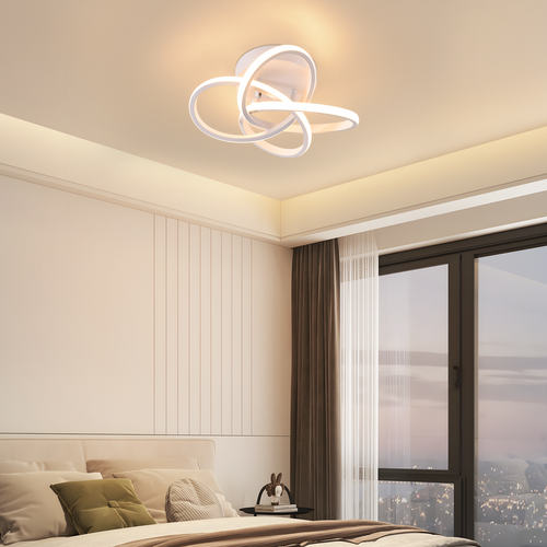 Plafonnier LED Pour Chambre à Coucher - 28 W, 3 000 K, Blanc Chaud, Lampe De Couloir, Blanc