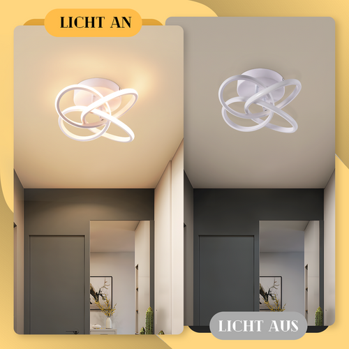 Plafonnier LED Pour Chambre à Coucher - 28 W, 3 000 K, Blanc Chaud, Lampe De Couloir, Blanc