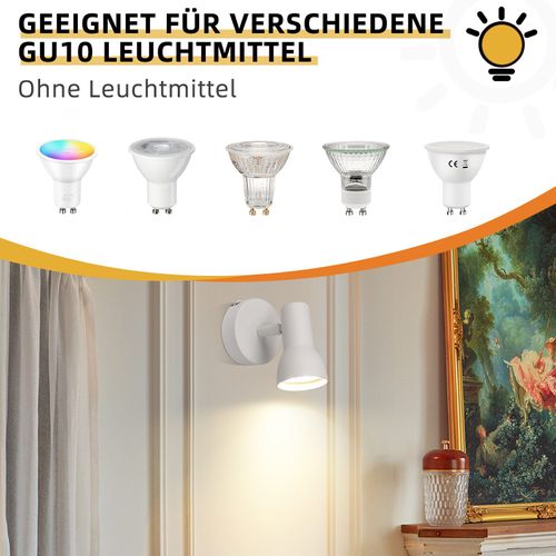 Spot De Plafond  1 Flamme Blanc Moderne Plafonnier Intérieur Gu10 Chambre