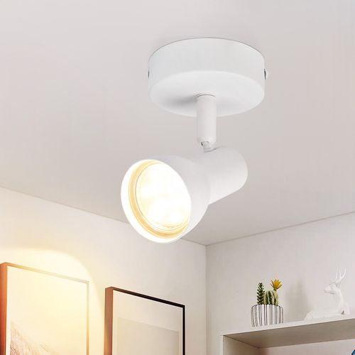Spot De Plafond  1 Flamme Blanc Moderne Plafonnier Intérieur Gu10 Chambre