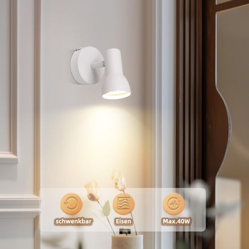 Spot De Plafond  1 Flamme Blanc Moderne Plafonnier Intérieur Gu10 Chambre