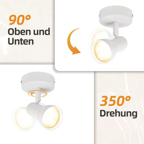 Spot De Plafond  1 Flamme Blanc Moderne Plafonnier Intérieur Gu10 Chambre