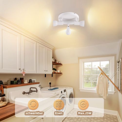 Spot De Plafond  3 Flammes, Rond, Éclairage D'intérieur, Blanc, Métal, Culot Gu10