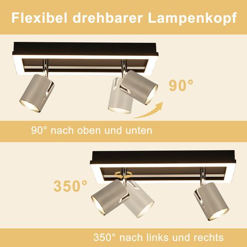 Spot De Plafond LED  2 Flammes Gu10 Moderne Blanc Chaud Orientable 12 W