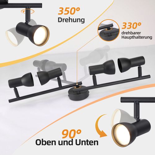 Spot De Plafond 4 Flammes Gu10, Design Moderne, En Métal, Pour Salon, Couloir