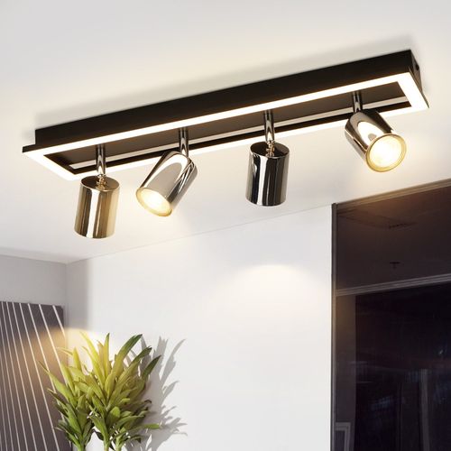 Spot De Plafond LED  4 Flammes : Spots De Plafond Gu10 Orientables Lampe De Cuisine Spot Argenté 18w