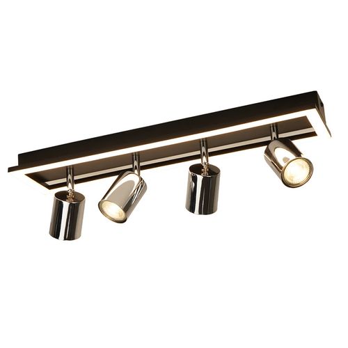 Spot De Plafond LED  4 Flammes : Spots De Plafond Gu10 Orientables Lampe De Cuisine Spot Argenté 18w