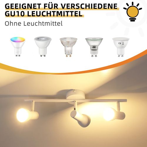 Spot De Plafond  3 Flammes Gu10, Lampe De Plafond Rotative à 350° Pour Salon Cuisine